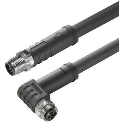 Dva čierne elektrické konektory v hornej a dolnej časti obrázku, jeden s okrúhlym vstupom a druhý s ohnutou koncovkou.