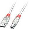 LINDY USB kábel USB 2.0 USB-A zástrčka, USB-B zástrčka 2.00 m priehľadná dvojžilový tienený 41753