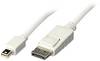 LINDY Mini-DisplayPort / DisplayPort káblový adaptér Mini DisplayPort konektory, Konektor DisplayPort 3.00 m biela 41058 UL certifikácia, dvojžilový tienený, guľatý Kábel DisplayPort