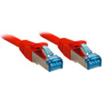 Dva červené ethernetové káble s kovovými konektormi vedľa seba, pričom sú zobrazené ich koncové časti.