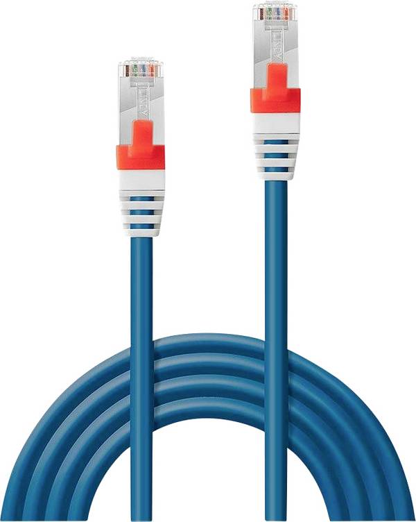 LINDY 45373 RJ45 sieťové káble, prepojovacie káble CAT 6A S/FTP 0.50 m modrá tienený 1 ks
