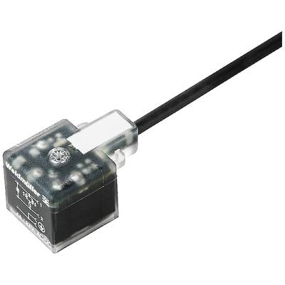 Transparentný elektronický senzor od spoločnosti Weidmüller s káblovým pripojením, používaný na elektrické spracovanie signálu.