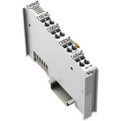 Úzka, obdĺžniková elektronická pripojovacia svorka s viacerými číslovanými konektorovými miestami pre káblové prepojenia, určená na bočnú montážnu lištu