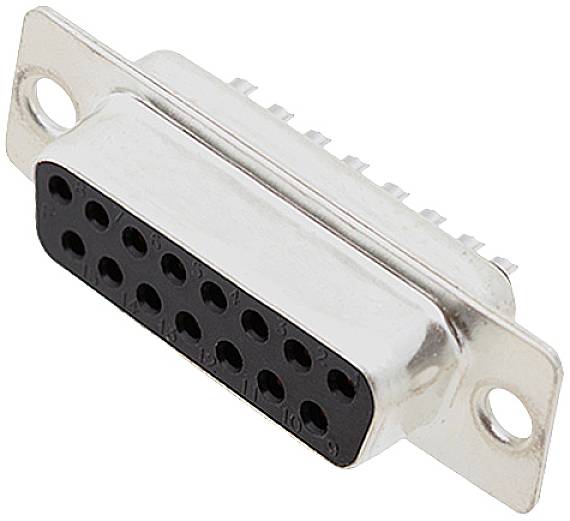 encitech DM15-SS 2101-0200-12 Connettore femmina SUB-D 180 ° Numero Poli (num): 15 Punte a saldare 1 pz. Tray