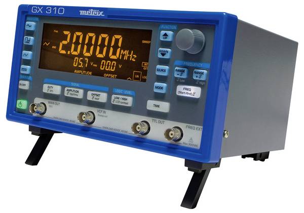 Metrix GX 310 Arbitrárny generátor funkcií Kalibrované podľa (ISO) 0.001 Hz - 10 MHz  trojuholník, obdĺžnikový, sínusový