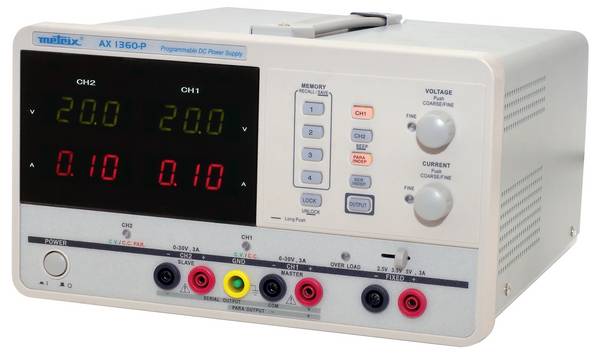 Metrix AX 1360 laboratórny zdroj s nastaviteľným napätím, Kalibrované podľa (ISO), 0 - 30 V, 5 - 6 A, USB, možné programovať, výstup 3 x, AX1360-P