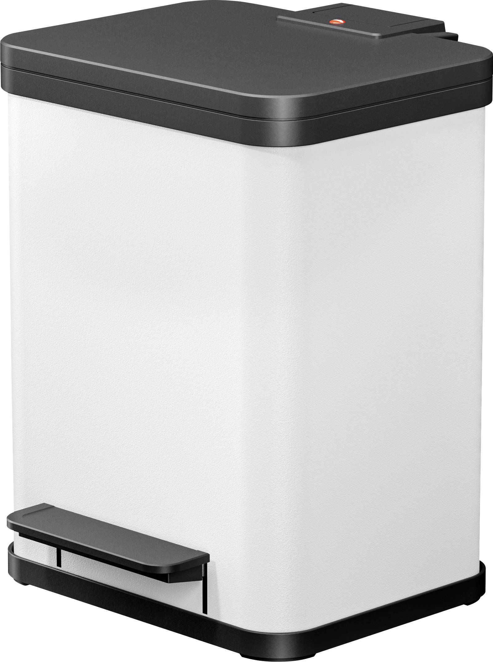 Hailo Öko uno plus M 6192300 Bidone della spazzatura 17 l Lamiera dacciaio (L x A x P) 320 x 430 x 340 mm Bianco Meccanismo a pedale 1 pz.