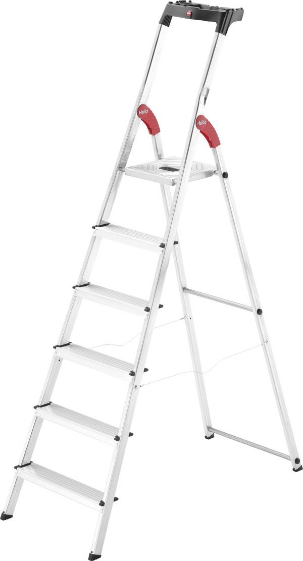 Hailo L60 StandardLine 8160-607 hliník rebrík vr. odkladacieho miesta na náradie Max.prac. výška: 3.05 m strieborná, červená, čierna 5.9 kg