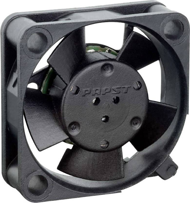 Čierny počítačový ventilátor s piatimi krídlami a štvorcovým rámom.