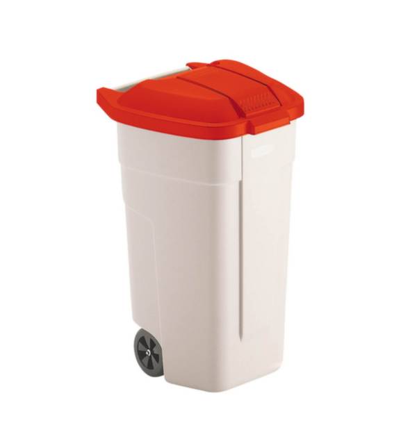 Rubbermaid  8713631023141 recyklačné kôš 100 l polypropylen (š x v x h) 510 x 850 x 530 mm červená mobilný N/A 1 ks