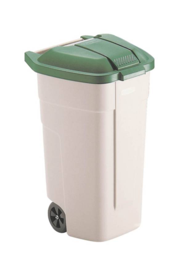 Rubbermaid  8713631021048 recyklačné kôš 100 l polypropylen (š x v x h) 530 x 850 x 510 mm zelená mobilný N/A 1 ks