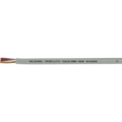 Farebný elektrický kábel označený ako 'HELU KABEL TRONIC (LIYY) 0,08/0,25 QMM' s CE označením.