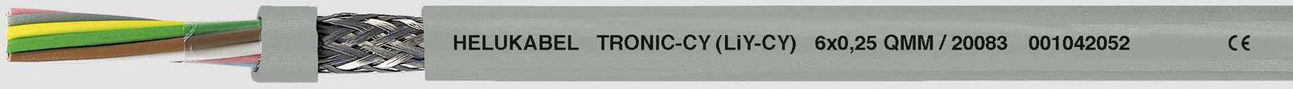 Kábel s viacerými farebnými vodičmi, na ktorom je nápis: 'HELUKABEL TRONIC-CY (Li-CY) 300/500V 08/05 04811 Pa0666'.