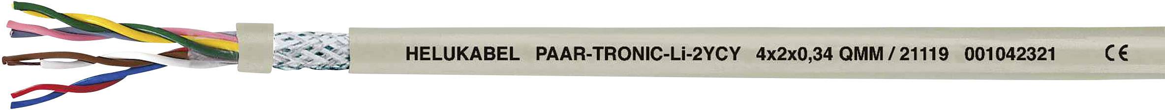 Viacžilový kábel s nápisom 'HELUKABEL PAARTRONIC-CY CY 4x2x0.34 OAM / 21119 00103221'.