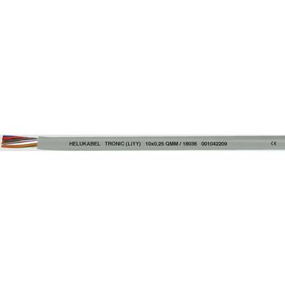 Kábel s viacerými farebnými vodičmi, označený ako 'HELUKABEL TRONIC LVI 10x0,25 qmm 18089 0010428'.