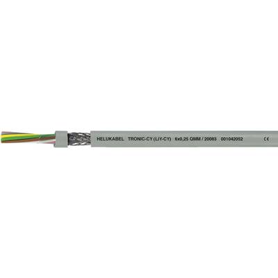 'Sivý kábel s potlačou: HELUKABEL, TRONIC-CY (Li-CY), 00104501808, D/07C/K/EMV, CE.'