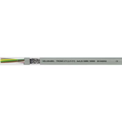 Elektrický kábel s nápisom 'HELU KABEL TRONIC-CY (LiYCY) 50.05 CALM 1 2003' a označením CE, čiastočne tienený.