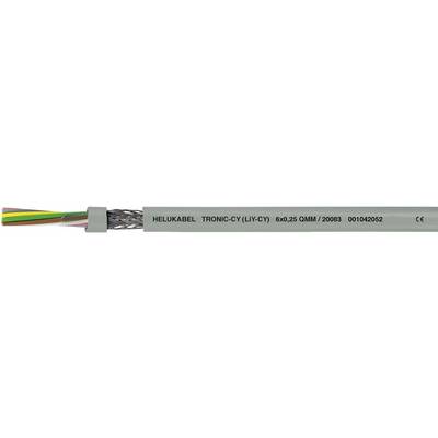 Sivý kábel s nápisom 'HELUKABEL TRONIC-CY (LiY-CY) 600/65 CM/L 20998 D19/20282'. Kábel zobrazuje niekoľko farebných drôtov.