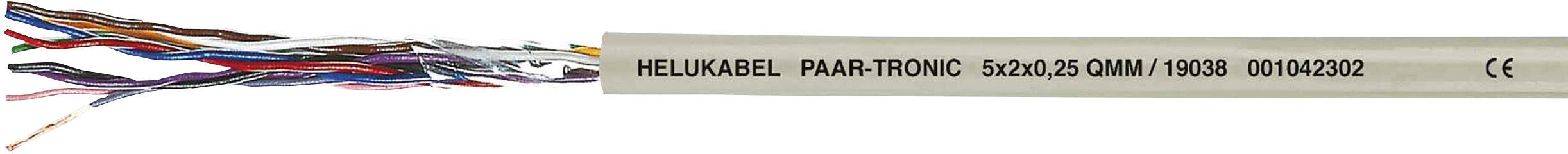 Viacžilový kábel s nápisom 'HELUKABEL P&A-TRONIC 6x2x0,25 04/01 100331 010104032'.