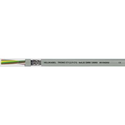 Sivý kábel s farebnými vodičmi a nápisom: 'HELUKABEL TRONIC-CY 6x0,25 QMM / 20088 DVO00882'.