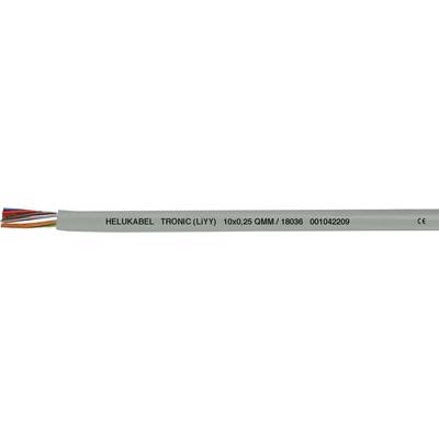 Sivý kábel s nápisom 'HELUKABEL TRONIC (LiYY) 10x0,25 qmm 18809 09/04208' s viacerými farebnými vodičmi.