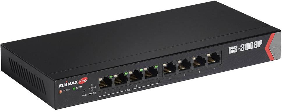 EDIMAX GS-3008P Netwerk switch 8 poorten PoE-functie afbeelding