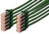 Digitus DK-1644-050-G-10 RJ45 sieťové káble, prepojovacie káble CAT 6 S/FTP 5.00 m zelená fóliové tienenie, kompletné tienenie, tienený, bez halogénov, simplex, dvojžilový tienený, krútené páry 10 ks