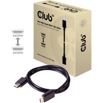 club3D HDMI prepojovací kábel Zástrčka HDMI-A, Zástrčka HDMI-A 1.00 m čierna CAC-1371  HDMI kábel