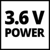 Na bielom pozadí je čiernym textom napísané „3,6 V Power".