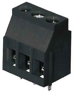 Čierny trojpólový konektor s kovovými kontaktmi, často používaný v elektronických obvodoch na prepájanie káblov.