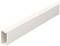 Biely, obdĺžnikový kabelový kanál s otvorenou drážkou na zadnej strane, používaný na usporiadané vedenie káblov po stenách.