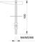 Technický výkres skrutkovej tyče s maticou a podložkami. Označený '100' pre dĺžku a 'M4/M5/M6' pre veľkosti závitov.