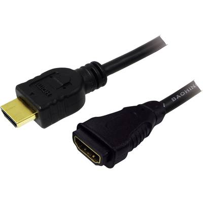 LogiLink HDMI predlžovací kábel Zástrčka HDMI-A, Zásuvka HDMI-A 1.00 m čierna CH0059  HDMI kábel