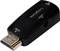 Čierny HDMI na VGA audio adaptér s VGA a audio výstupmi, s názvom značky a portmi na prednej strane viditeľnými.