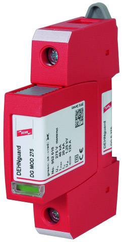 Červené zariadenie na ochranu pred prepätím značky DEHNguard, model DG MCM XT2 275, zobrazené pred bielym pozadím.