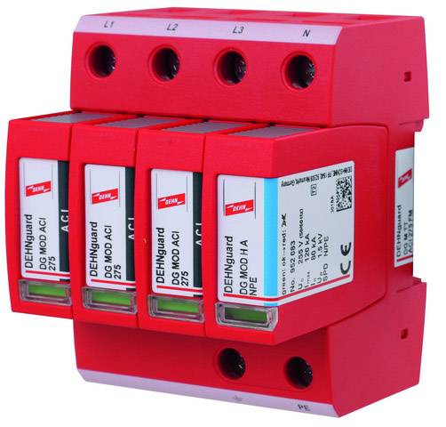 DEHN 952341 DG M TT ACI 275 FM Scaricatore di sovratensioni Protezione da sovratensioni per: Armadi di distribuzione 80 kA 1 pz.