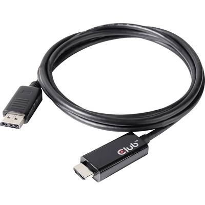 Čierny kábel s konektorom DisplayPort na jednej strane a konektorom HDMI na strane druhej.
