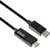Čierny kábel Club 3D s konektorom DisplayPort na jednom konci a konektorom HDMI na druhom konci na prepojenie zariadení.