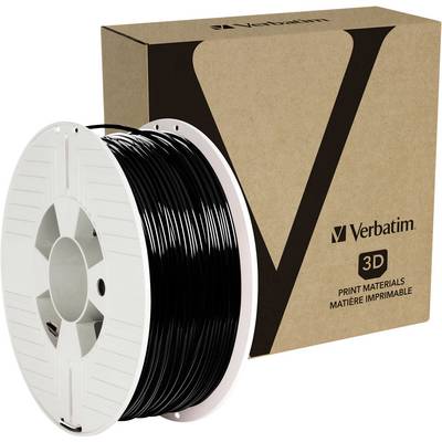 Cievka s čiernym filamentom pred obalom značky Verbatim, vyvinutým pre účely 3D tlače.