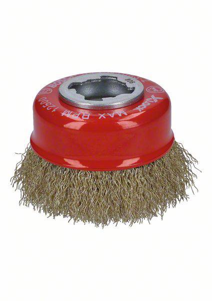 Bosch Accessories Komborstel X-LOCK Clean for Metal, 75 mm, 0,3 mm, gegolfde messing borstel Bosch Power Tools 2608620730 1 stuk(s) afbeelding