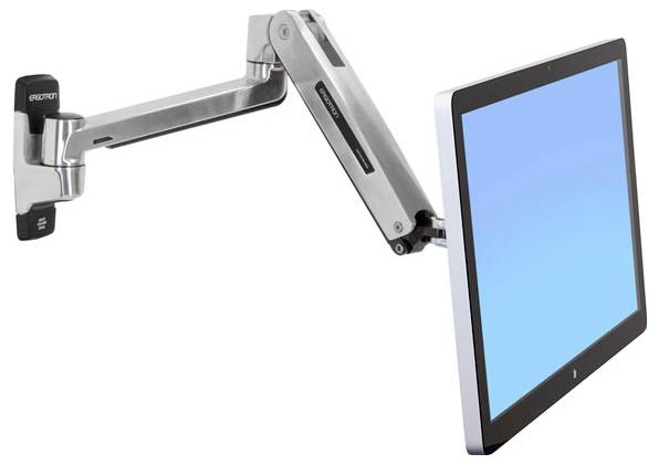 Ergotron 45-383-026 / LX Steh-Sitz-Wandmontage-LC 1 parte Supporto a muro per monitor Argento