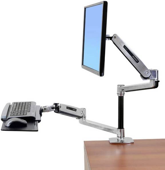 Ergotron 45-358-026 / LX Steh-Sitz-Tischmontage-L stolový držiak monitoru 116,8 cm (46")-5