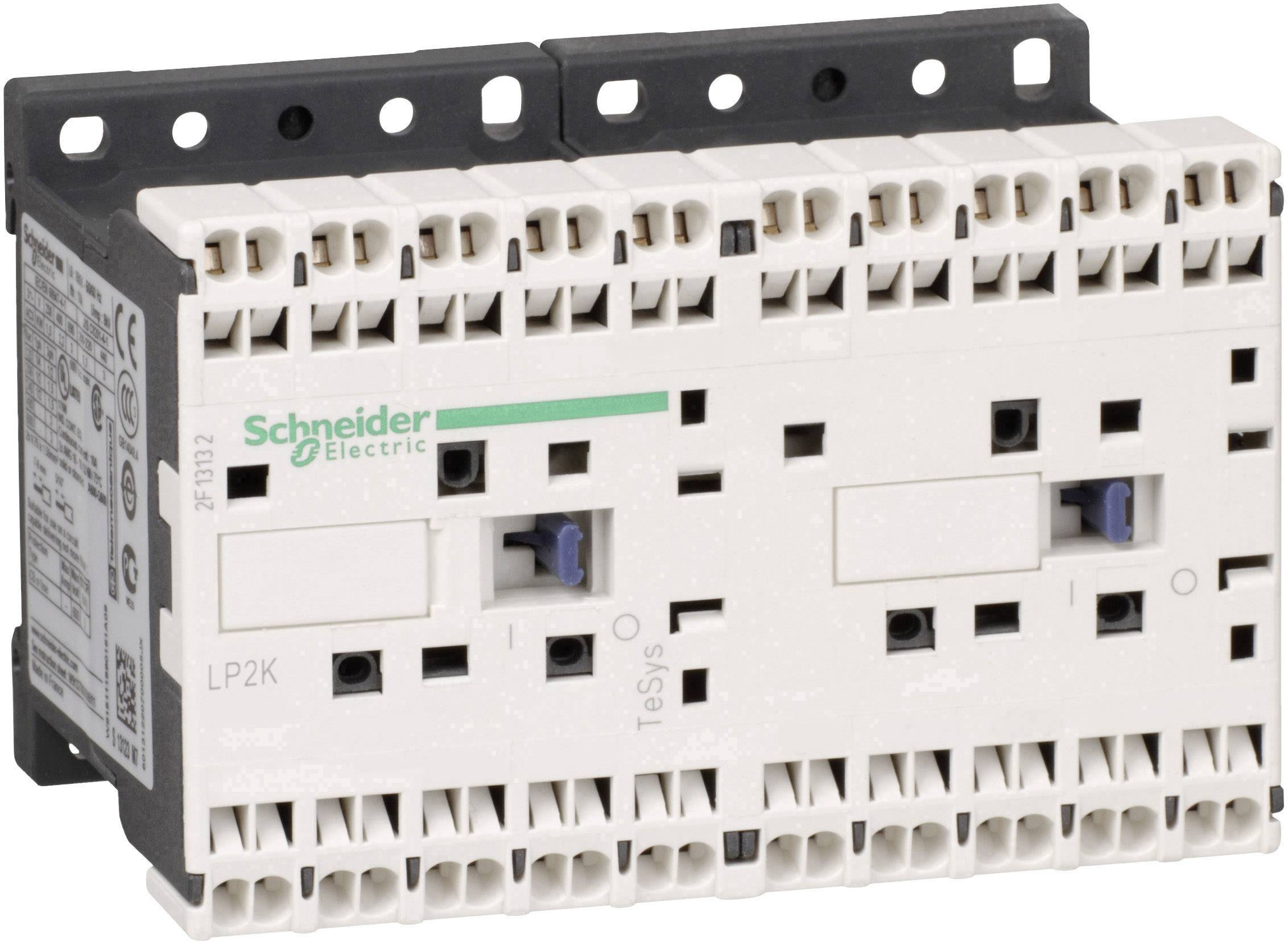 Elektrický výkonový istič od spoločnosti Schneider Electric, model LP2K, s viacerými bielymi pripojeniami a čiernymi upevňovacími prvkami.