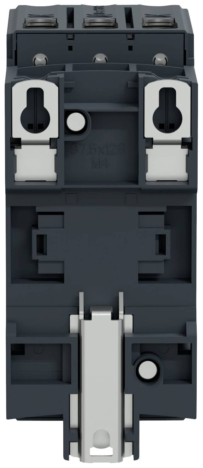 Elektrický stykač s tromi kontaktnými bodmi v sivom kryte, vhodný na ovládanie výkonných motorov.