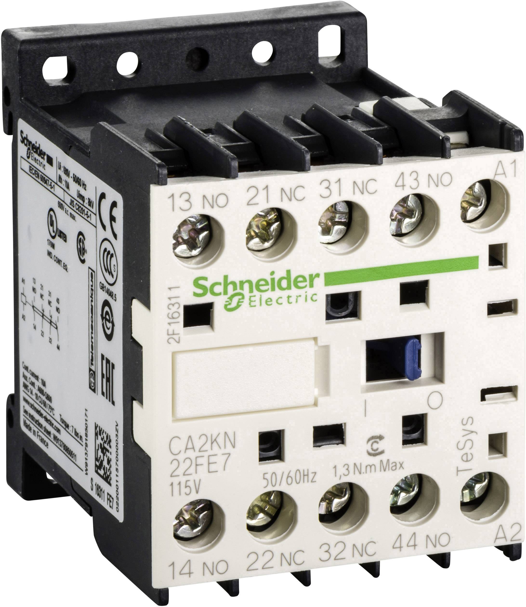 Stýkač na ovládanie elektrických záťaží. Značka: Schneider Electric. Zadané parametre modelu a technické špecifikácie sú viditeľné.