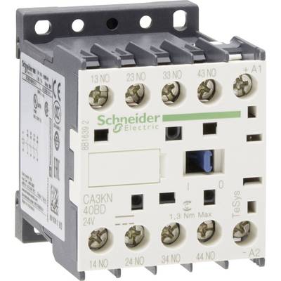 Elektrický stykač od Schneider Electric, model CA3KN 40BD, s viacerými prípojkami pre elektrické zapojenie.