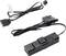 Čierna ovládacia doska s tromi tlačidlami, prepojená káblami. Ďalší kábel má konektor s etiketou 'Reset Connector (F1/F1G1)'.