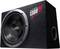 Čierny subwoofer s nápisom 'Peak Power 1300W'. Hlavnou charakteristikou je veľký, guľatý reproduktor na ľavej strane.