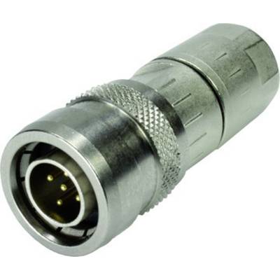 Kovový konektor s viacerými kontaktnými kolíkmi, často používaný pre elektronické zariadenia alebo audio káble.