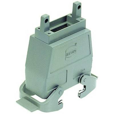 Obdĺžnikový, sivozelený elektronický kryt konektora s výrazným firemným logom a dvomi bočnými sponovými uzávermi.